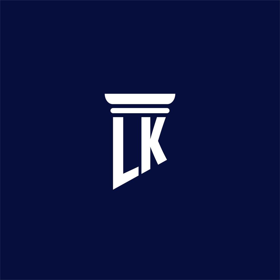 diseño de logotipo de monograma inicial lk para bufete de abogados vector