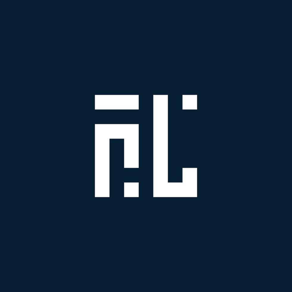 RL initial monogram logo with geometric style vector