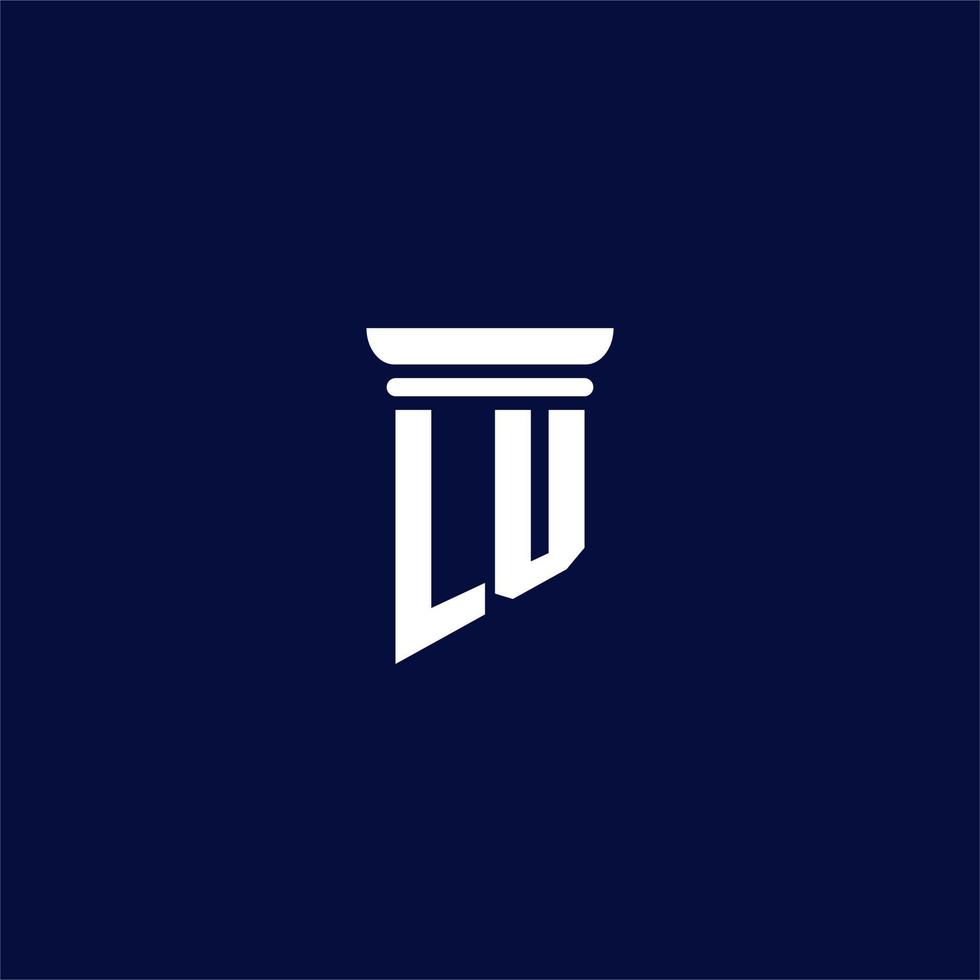 lu diseño de logotipo de monograma inicial para bufete de abogados vector