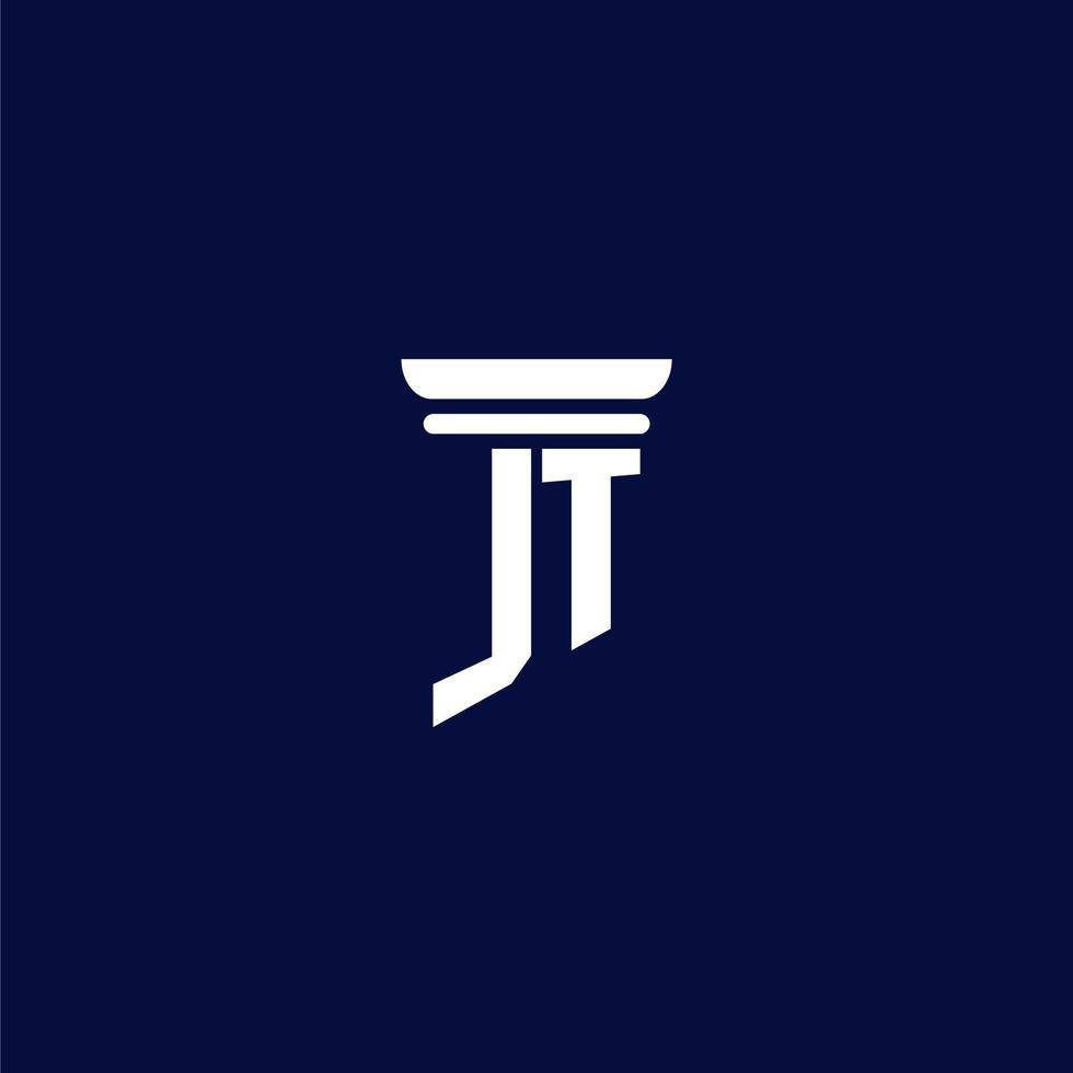 diseño de logotipo de monograma inicial jt para bufete de abogados vector