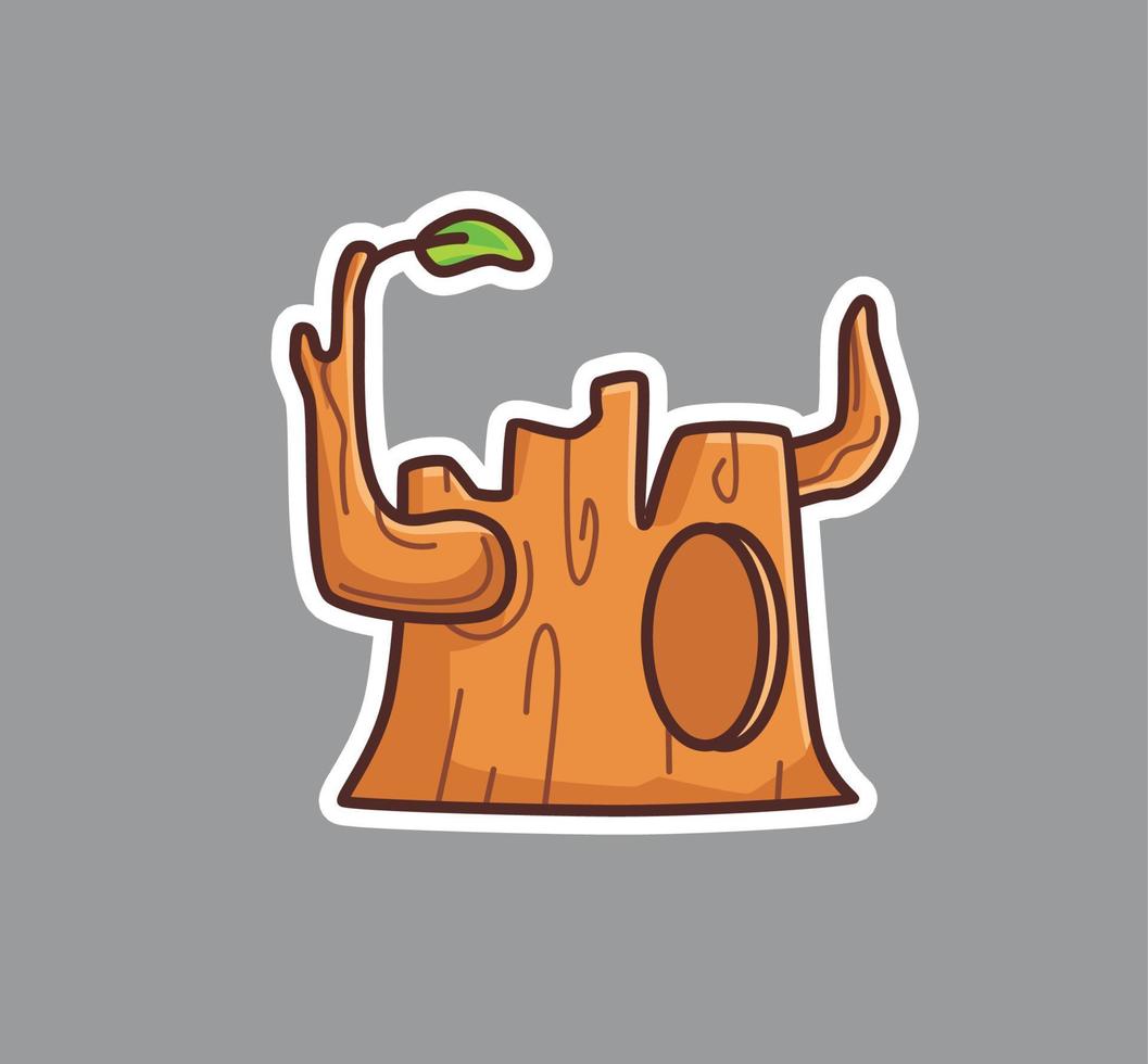 lindo agujero de tronco de árbol. ilustración aislada del concepto de objeto de dibujos animados. estilo plano adecuado para el diseño de iconos de pegatinas vector de logotipo premium