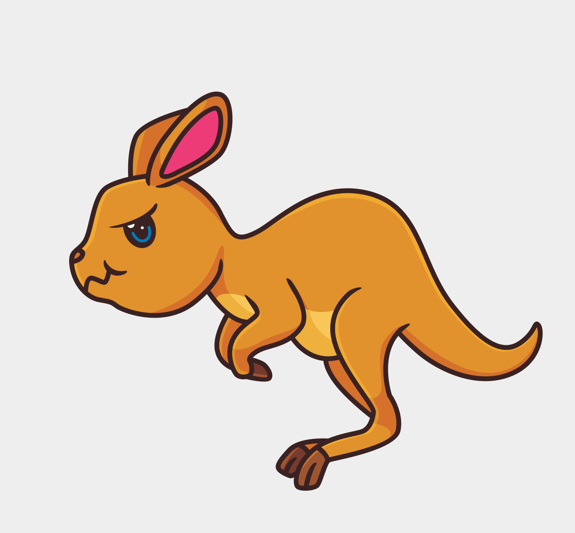 cute cartoon kangaroo jumping. isolated cartoon animal illustration vector  10805781 Vector Art at Vecteezy
