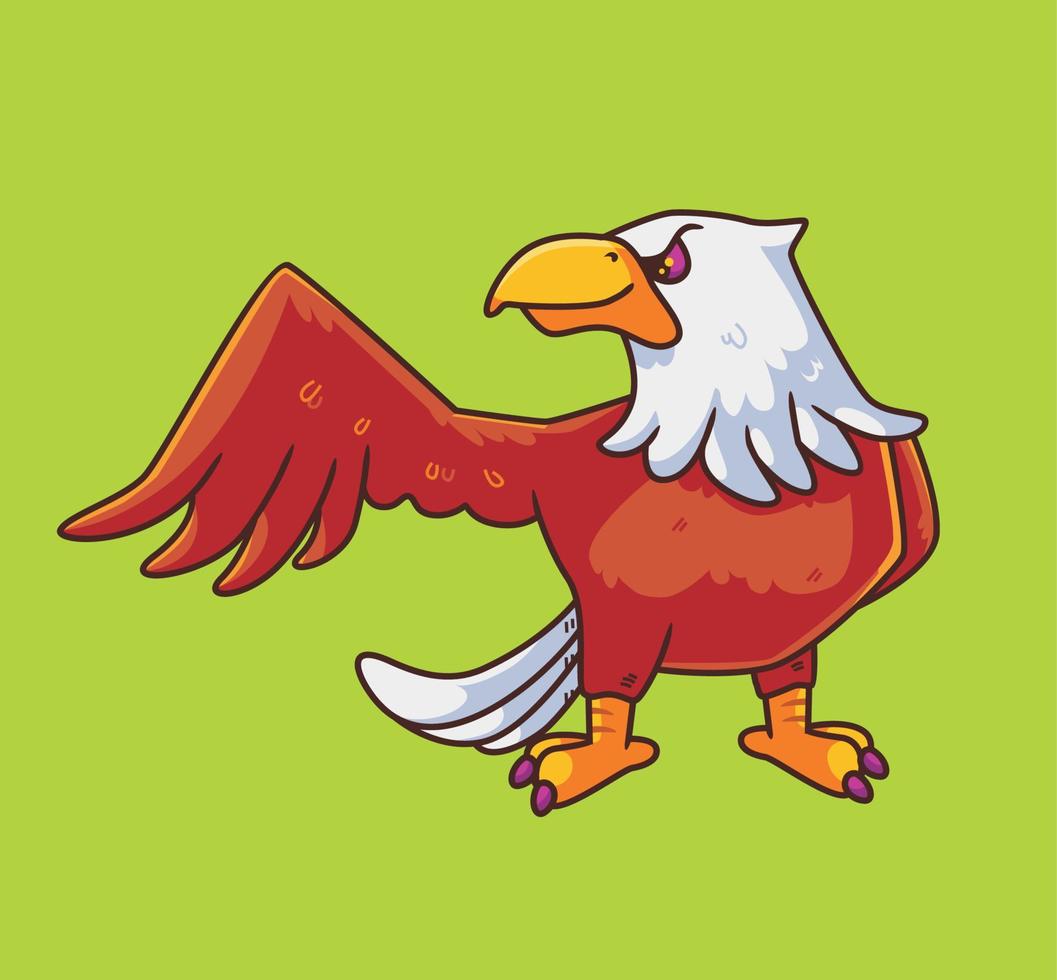 lindas alas de águila de dibujos animados. vector de ilustración animal de dibujos animados aislado