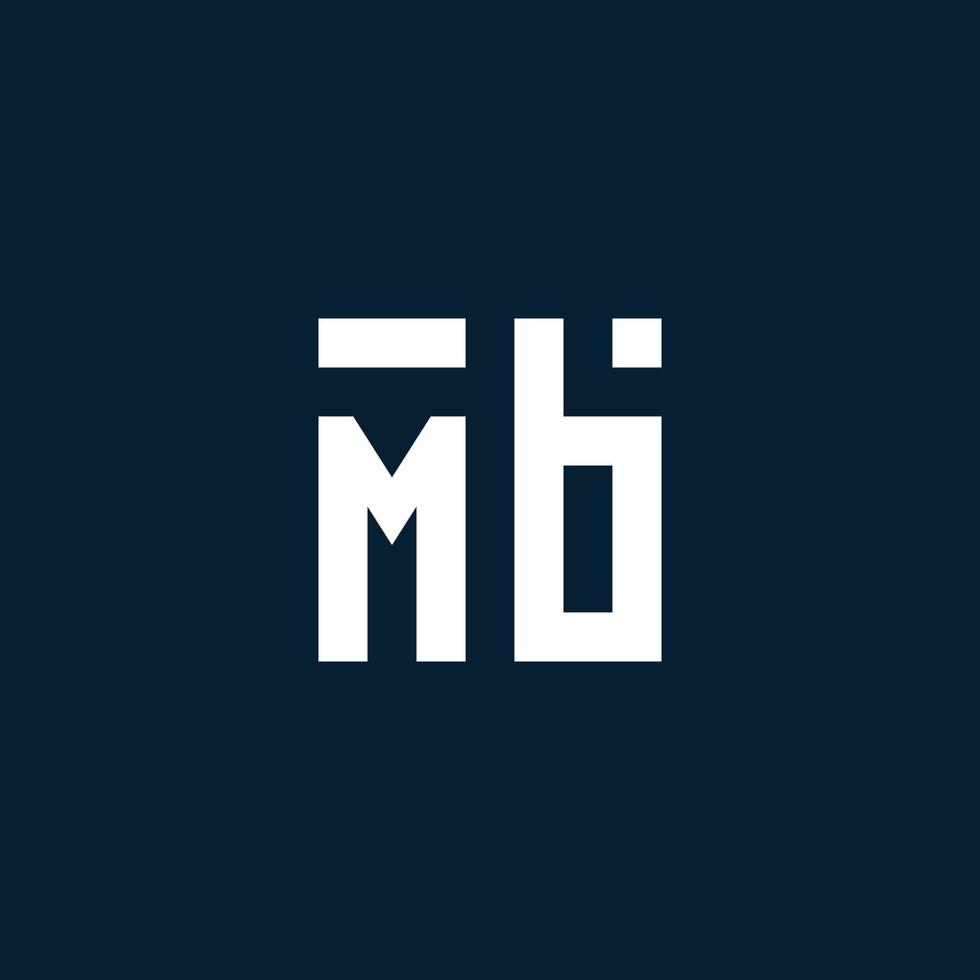 MB initial monogram logo with geometric style vector
