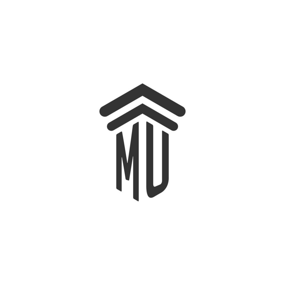 MU initial for law firm logo design vector