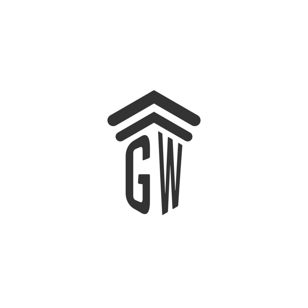 inicial de gw para el diseño del logotipo del bufete de abogados vector