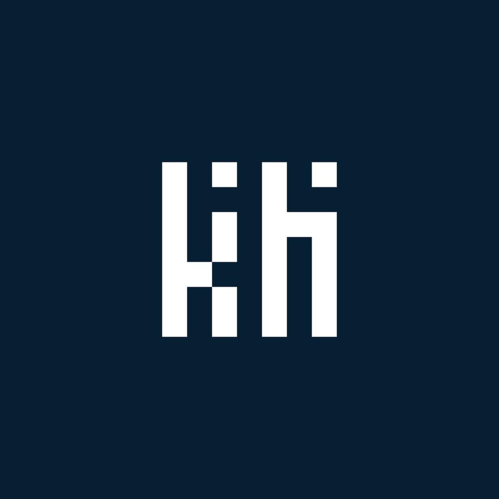 logotipo de monograma inicial kh con estilo geométrico vector