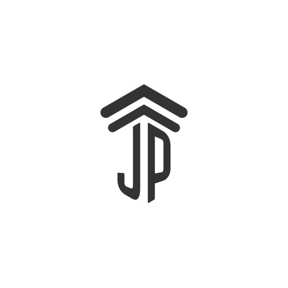 JP initial for law firm logo design vector