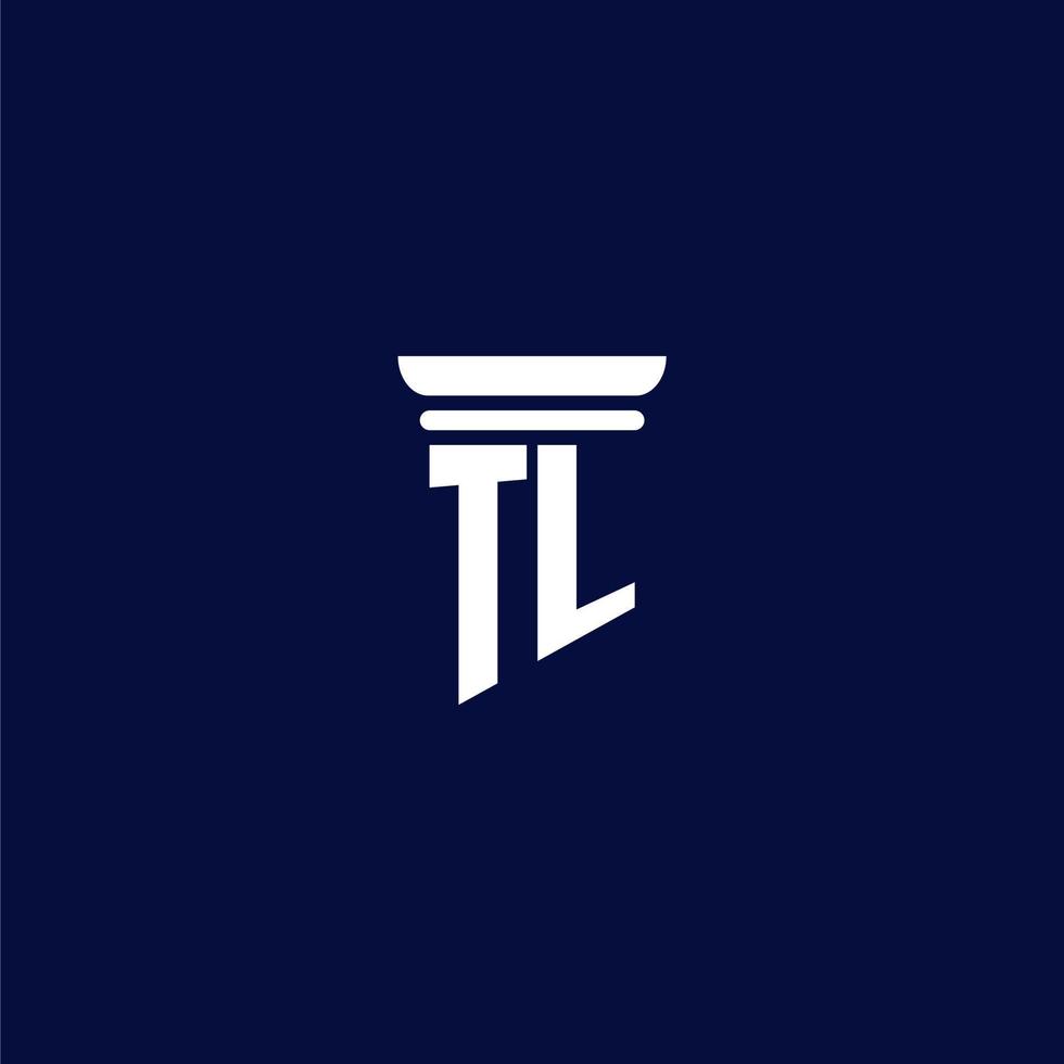 diseño de logotipo de monograma inicial tl para bufete de abogados vector