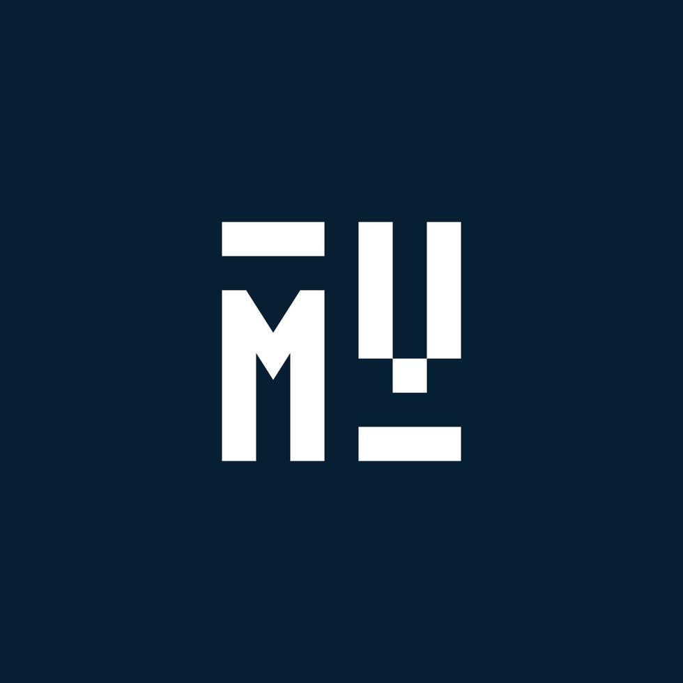 MV initial monogram logo with geometric style vector