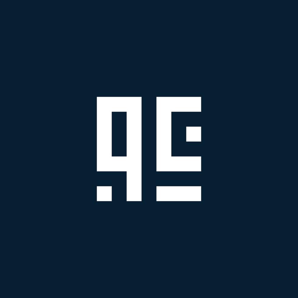 QC initial monogram logo with geometric style vector