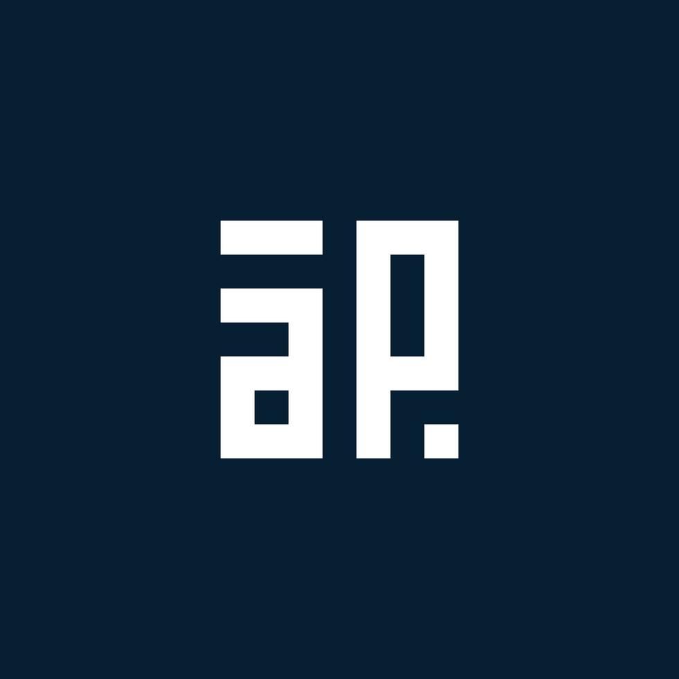 AP initial monogram logo with geometric style vector