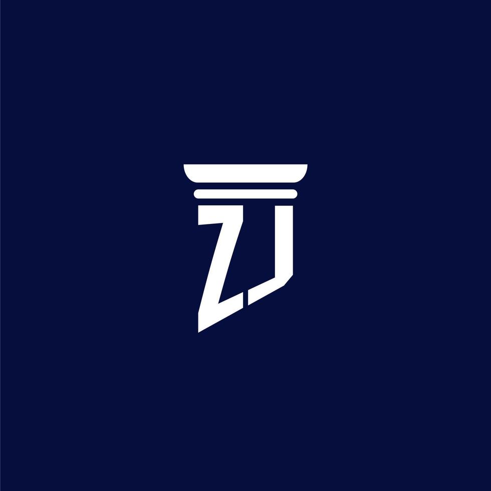 diseño de logotipo de monograma inicial zj para bufete de abogados vector