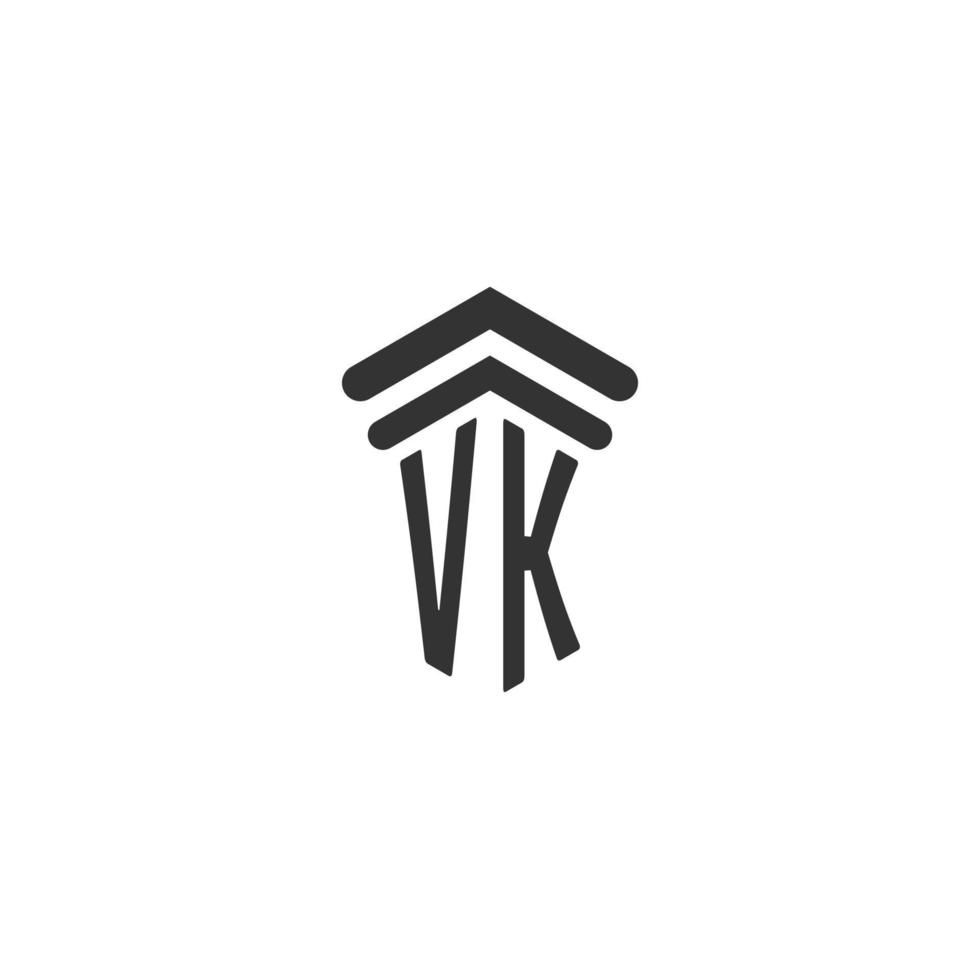VK initial for law firm logo design vector