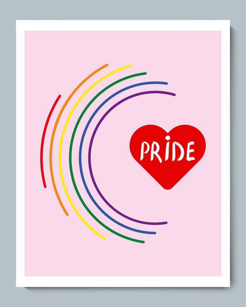 Rainbow Semicircle with Gender Heart Symbol and Doole Texture Inscription Pride vector