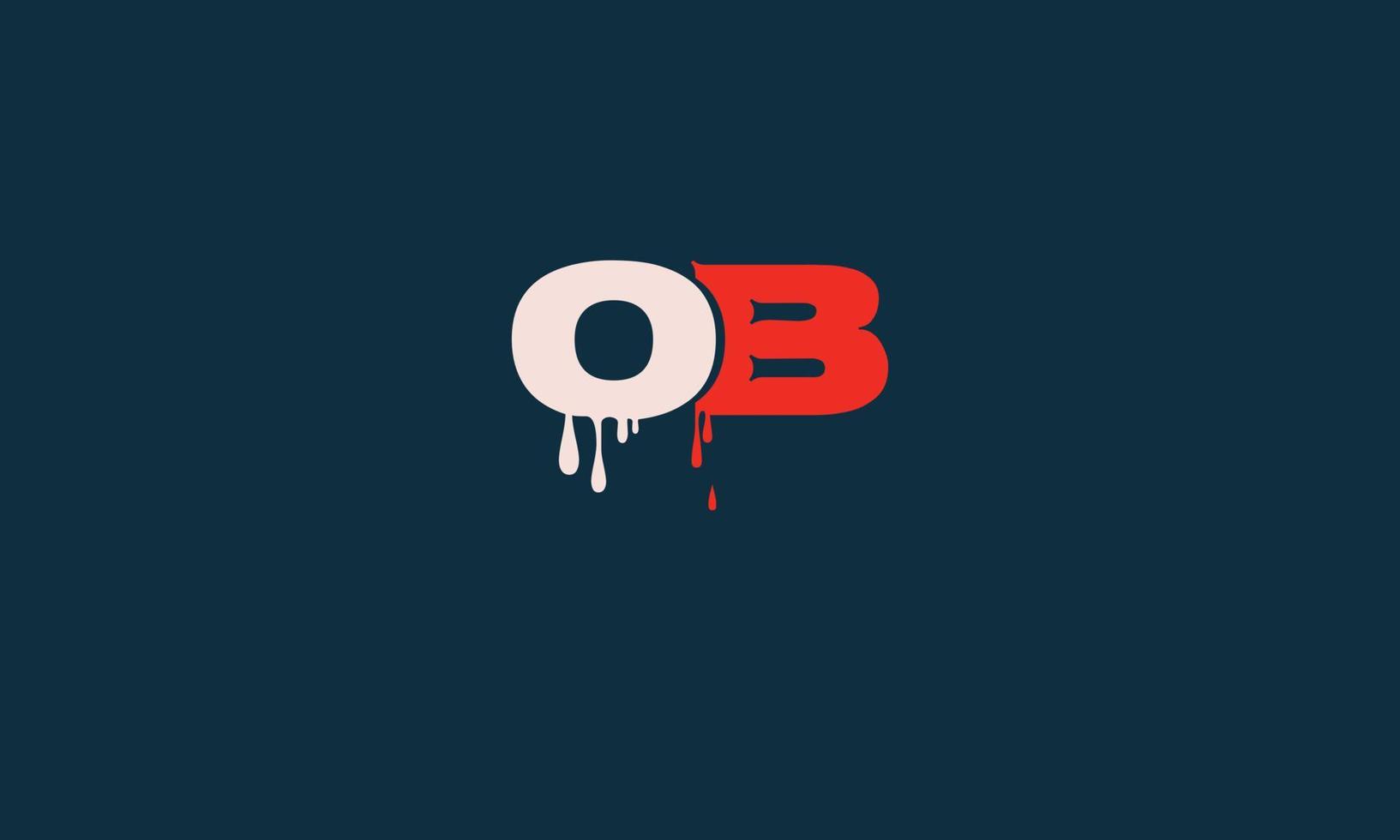 Alphabet letters Initials Monogram logo OB, BO, O and B vector