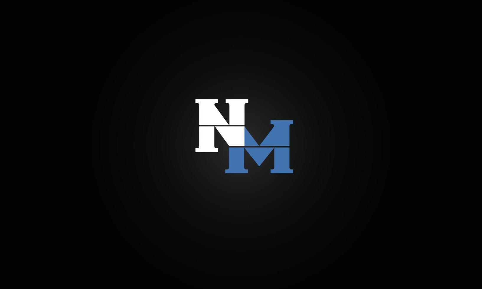 Alphabet letters Initials Monogram logo NM, MN, N and M vector