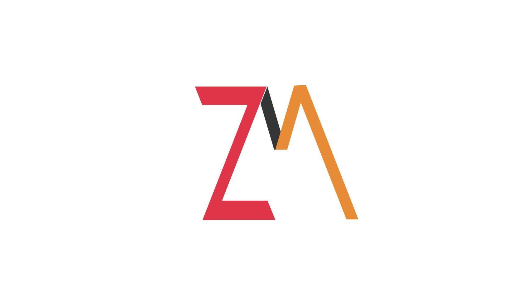 Alphabet letters Initials Monogram logo ZM, MZ, Z and M vector