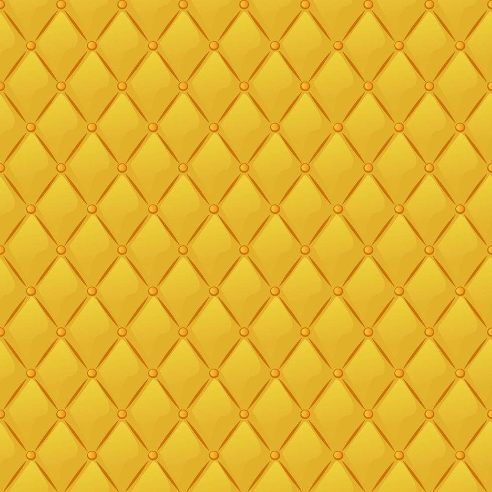 Seamless pattern gold quilted textile texture for wallpaper. vector