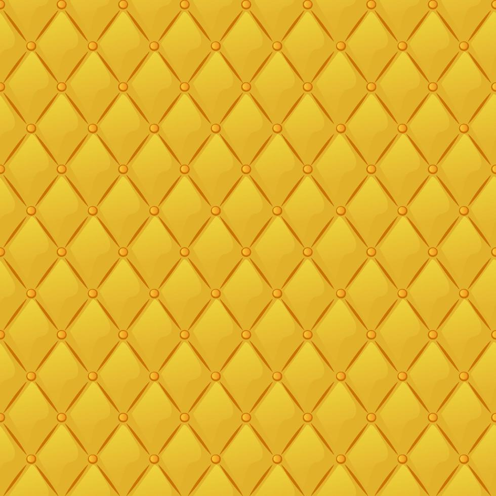 Seamless pattern gold quilted textile texture for wallpaper. vector