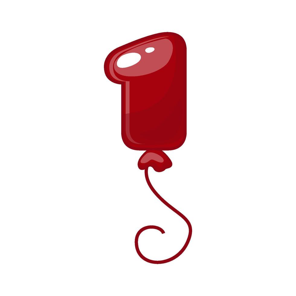 Cartoon balloon number 1 font kids numbers. Figure One. 10806398 Vector