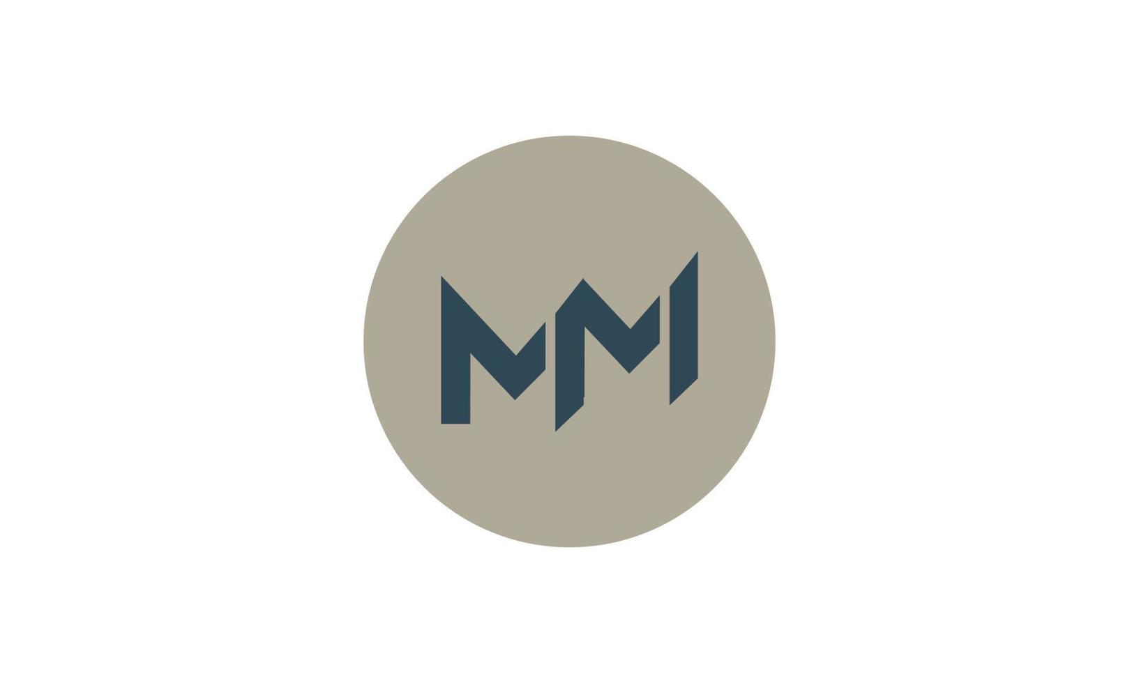 Mm initial logo linked circle monogram Royalty Free Vector