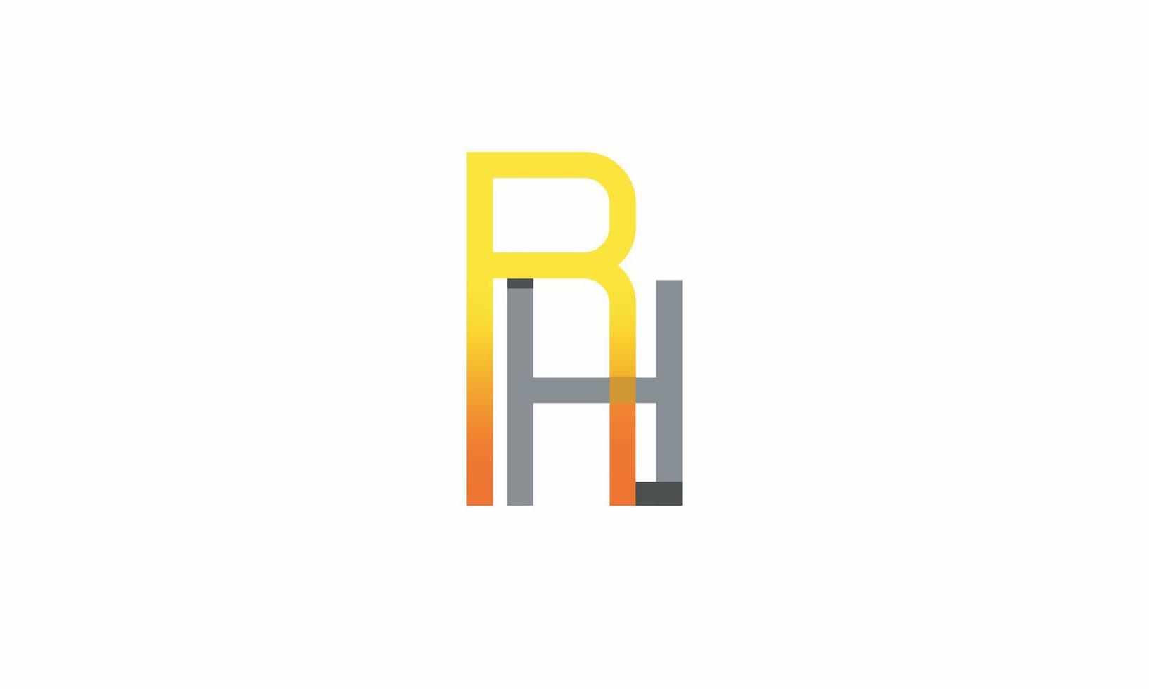 Alphabet letters Initials Monogram logo RH, HR, R and H vector