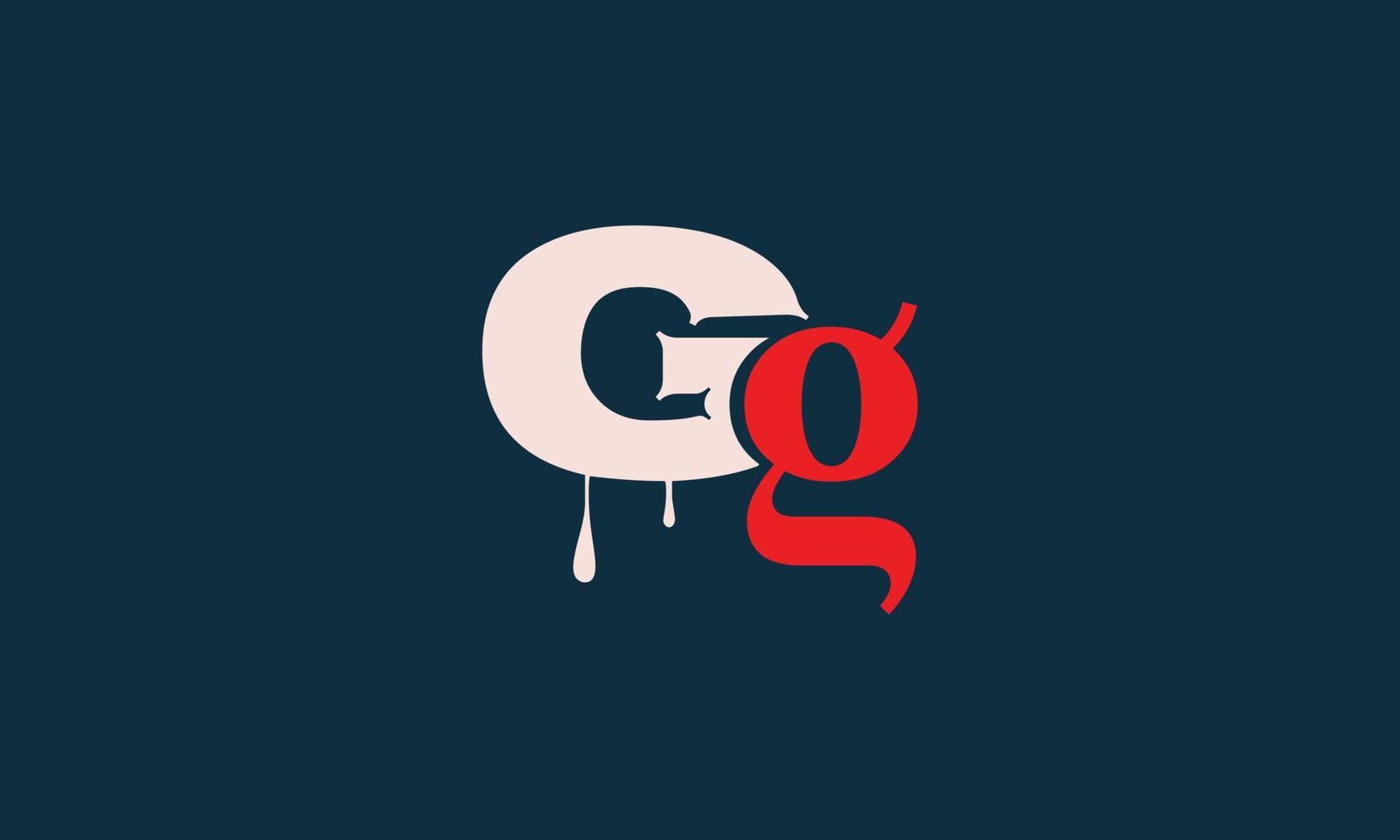 alfabeto letras iniciales monograma logo gg, g y g vector