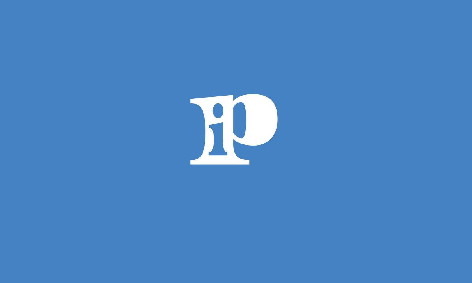 Alphabet letters Initials Monogram logo PI, IP, P and I vector