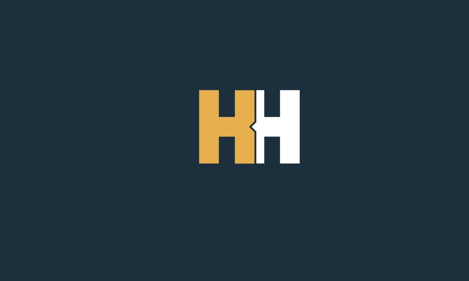 Alphabet letters Initials Monogram logo KH, HK, K and H vector