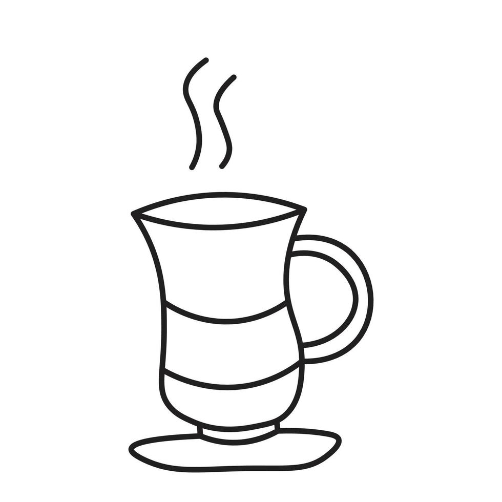 hamd drawn Coffee cup Icon vector