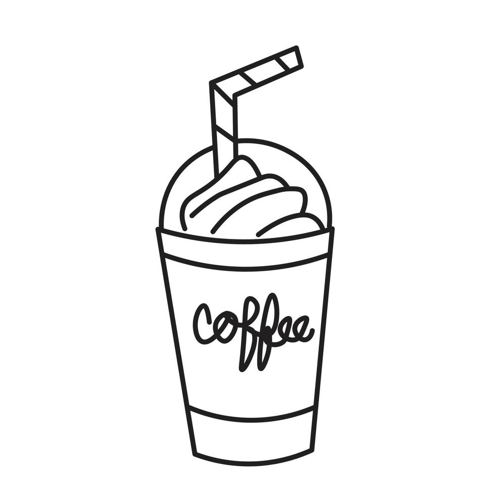 hamd drawn Coffee cup Icon vector