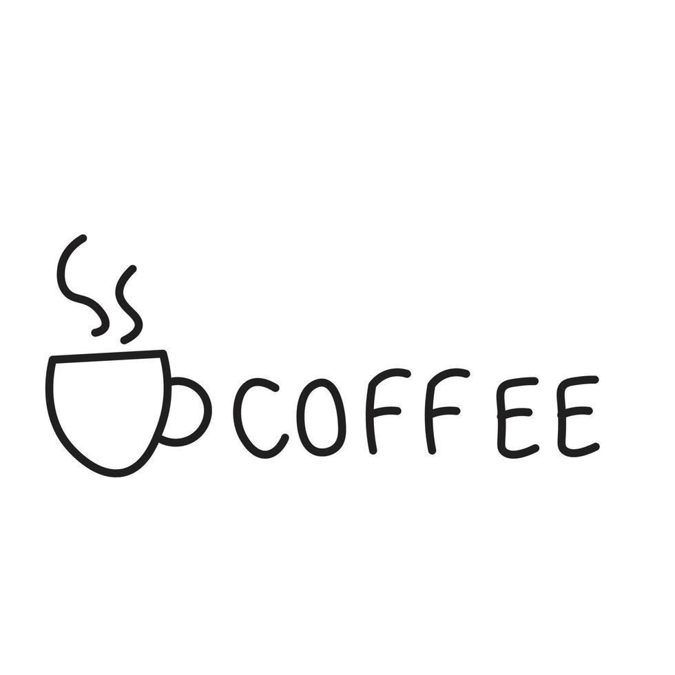 hamd drawn Coffee cup Icon vector