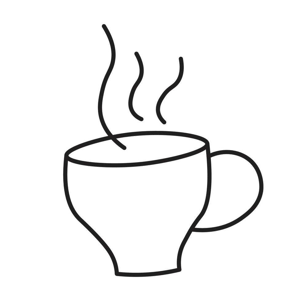 hamd drawn Coffee cup Icon vector