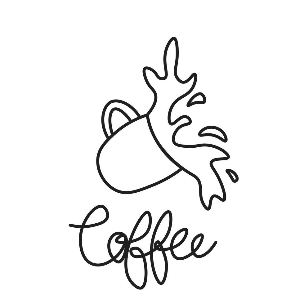 hamd drawn Coffee cup Icon vector