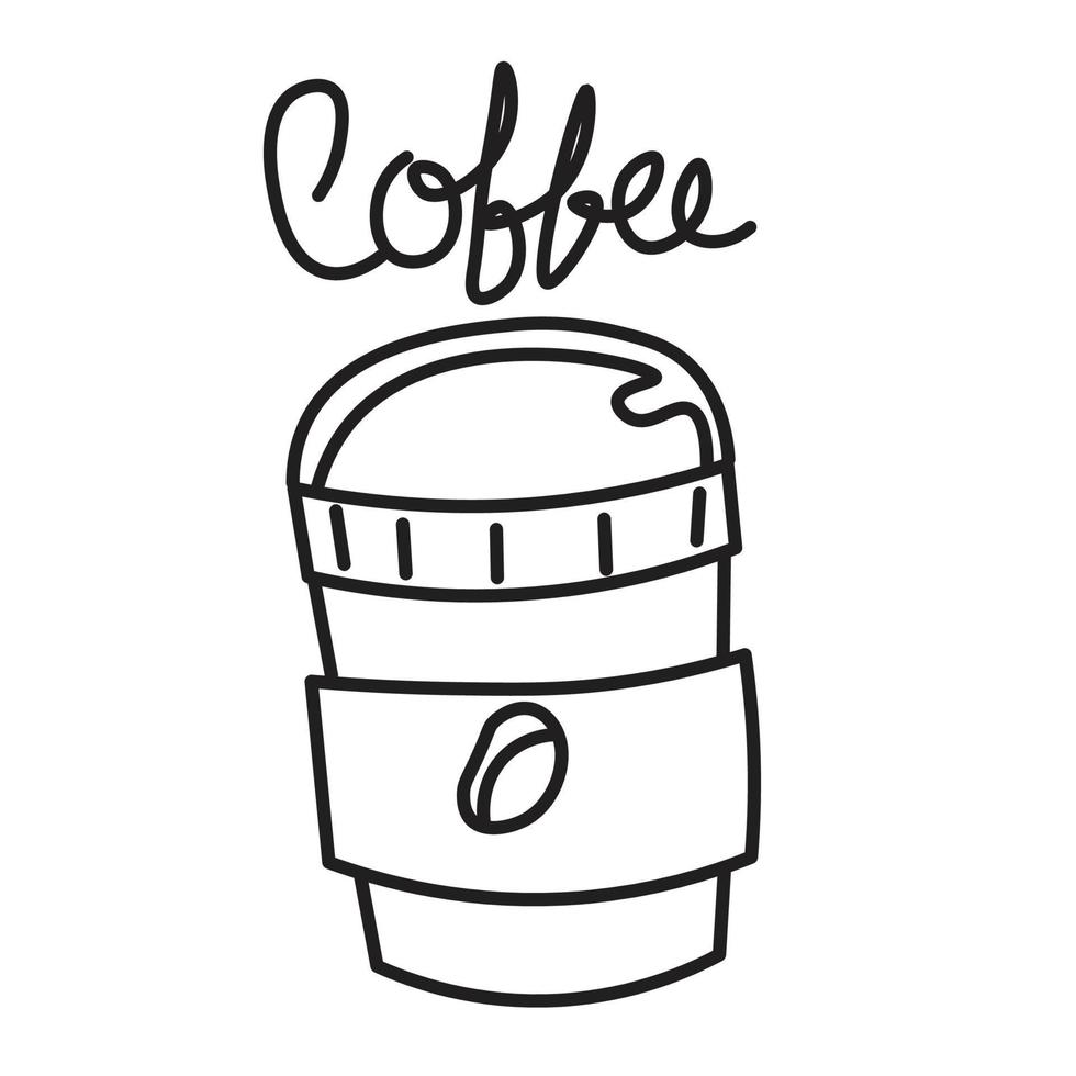 hamd drawn Coffee cup Icon vector