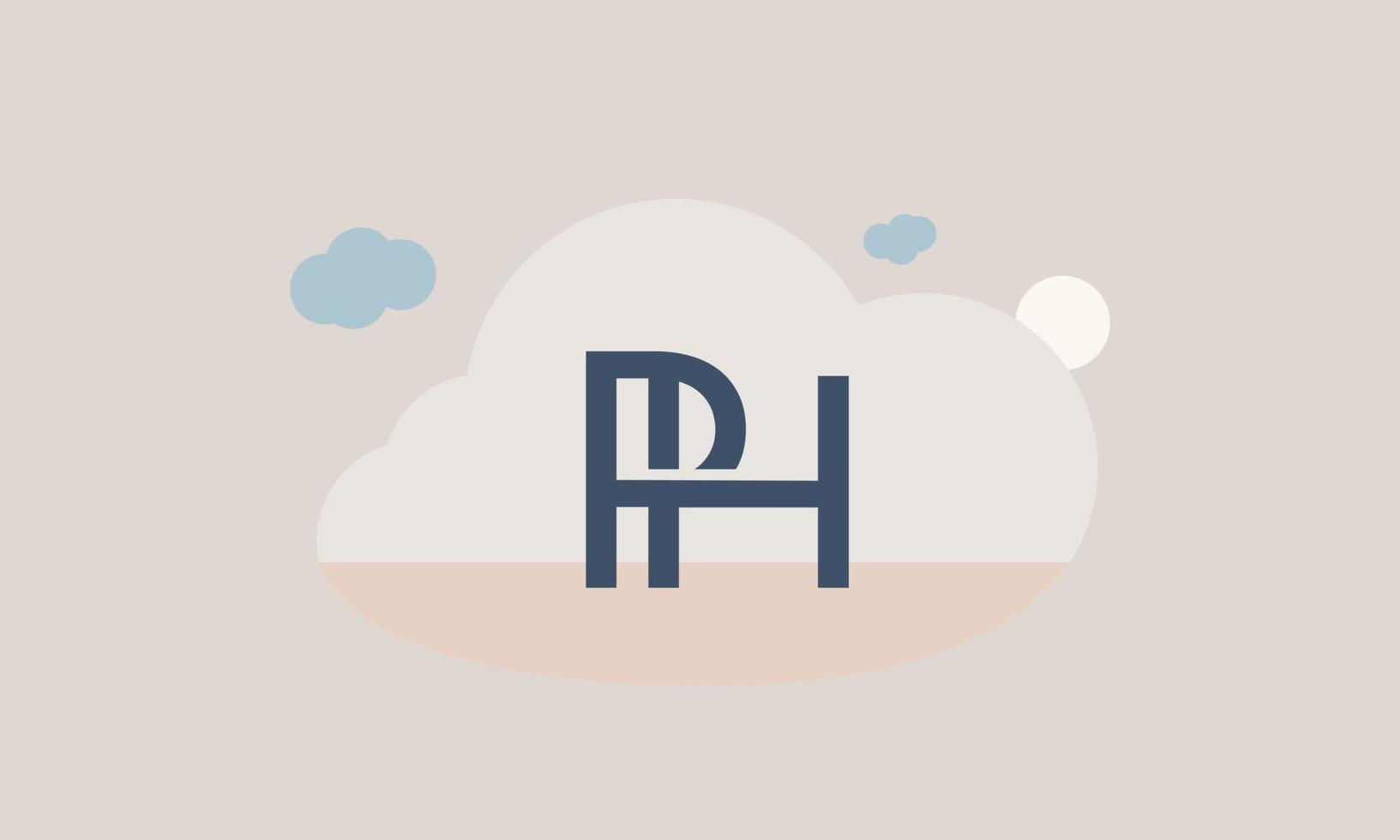 Alphabet letters Initials Monogram logo PH, HP, P and H vector