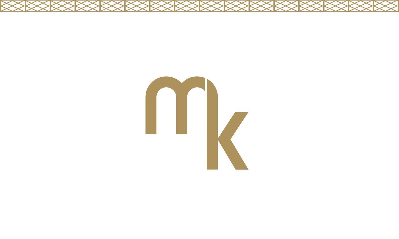 Alphabet letters Initials Monogram logo MK, KM, M and K vector