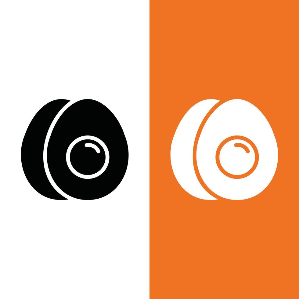 logotipo de icono de vector de huevo hervido en estilo glifo