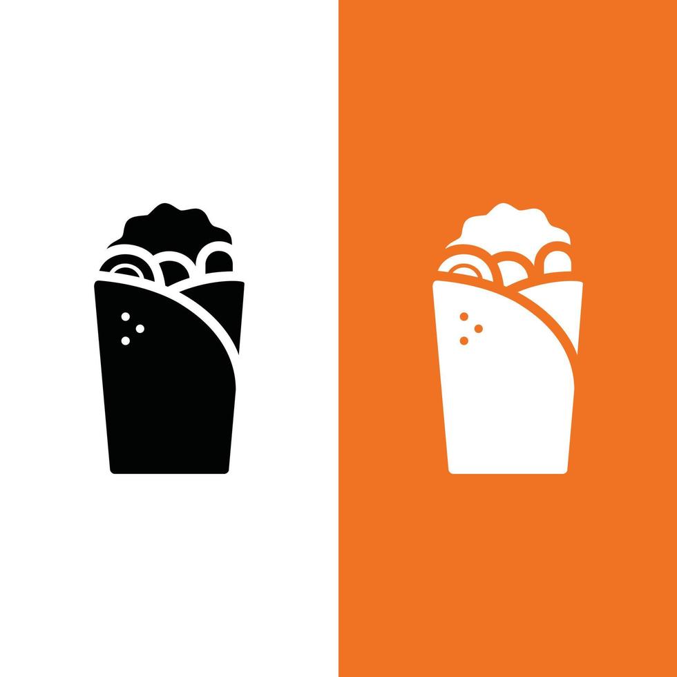 logotipo de icono de vector de kebab en estilo de glifo