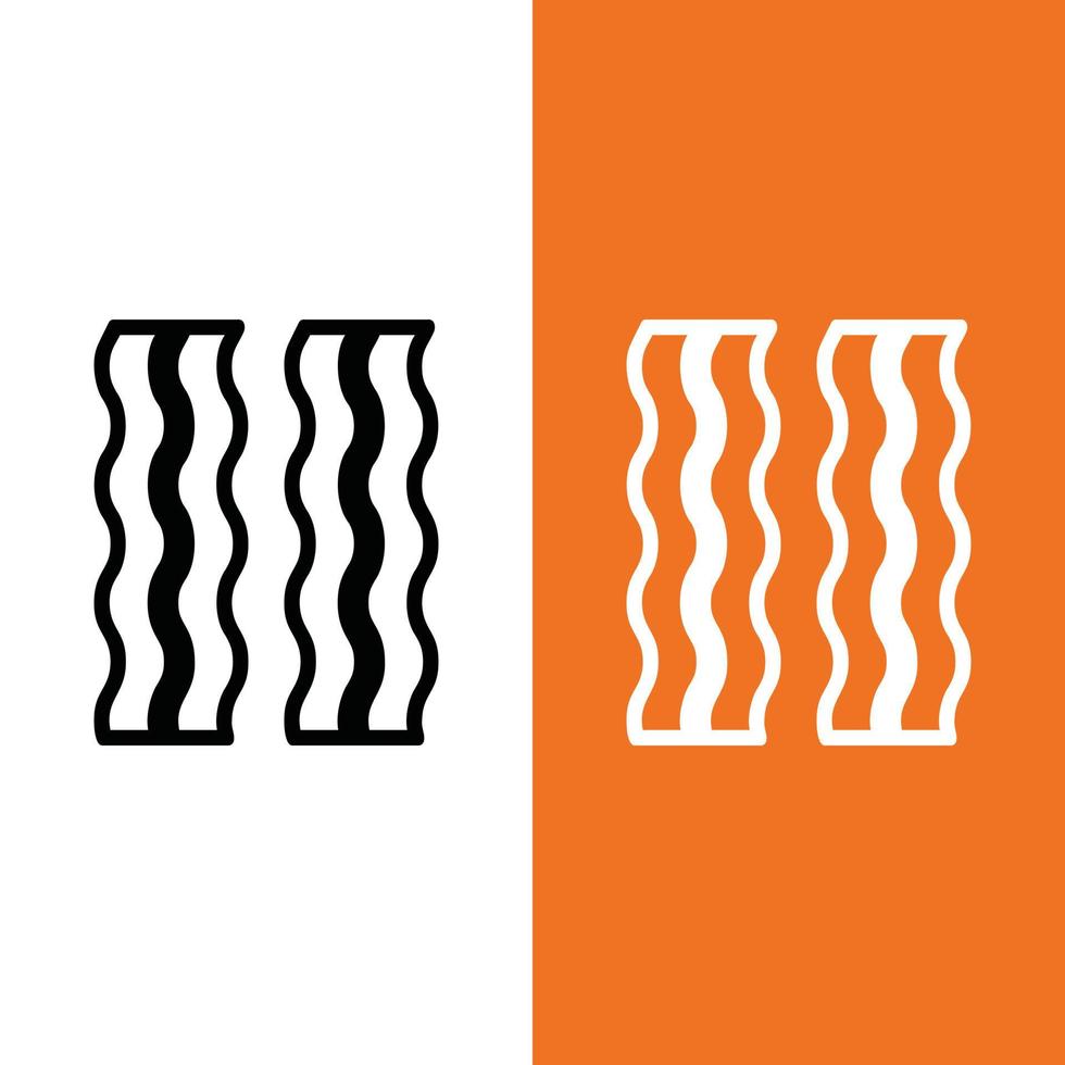 Bacon Vector Icon Logo in Outline Style