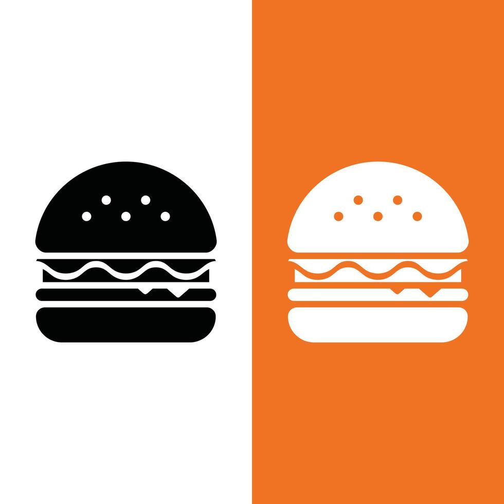 Burger Vector Icon Logo in Glyph Style
