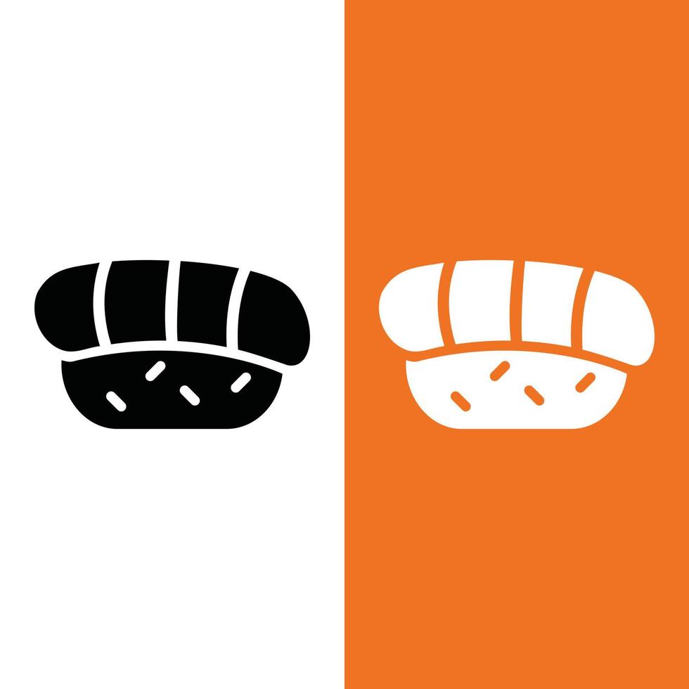 Sushi Vector Icon Logo in Glyph Style