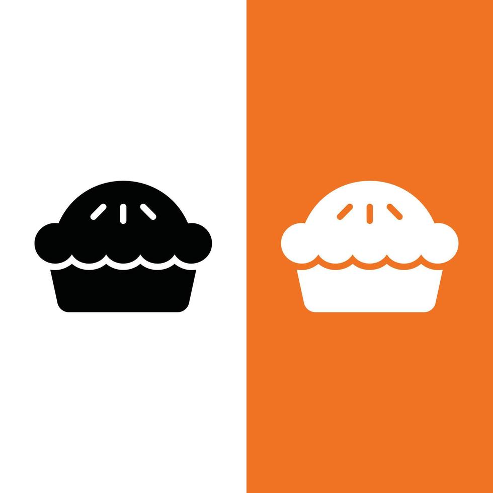 logotipo de icono de vector de pastel en estilo de glifo