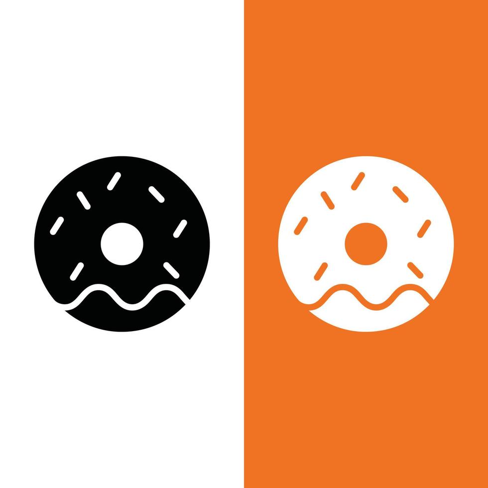 logotipo de icono de vector de donut en estilo de glifo