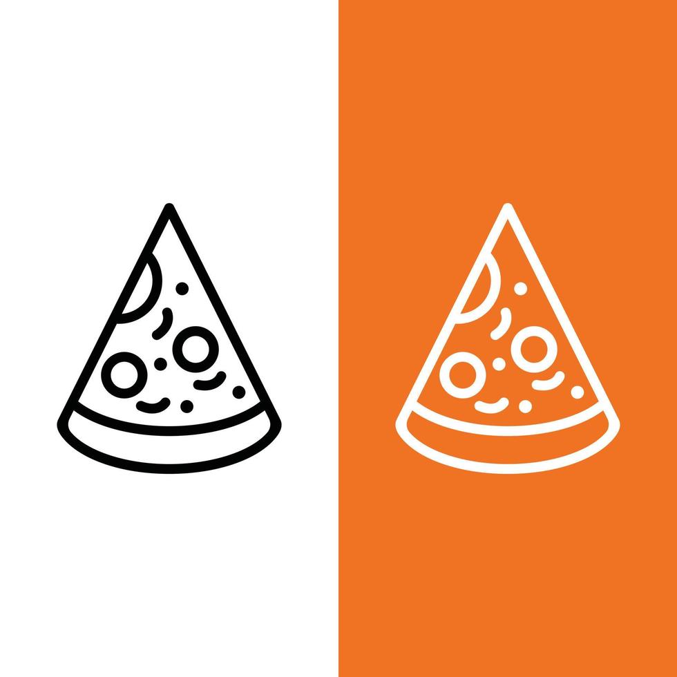 Pizza Vector Icon Logo in Outline Style