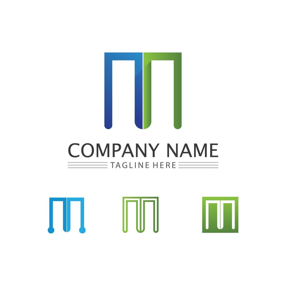 M Letter and m FONT Logo Template vector