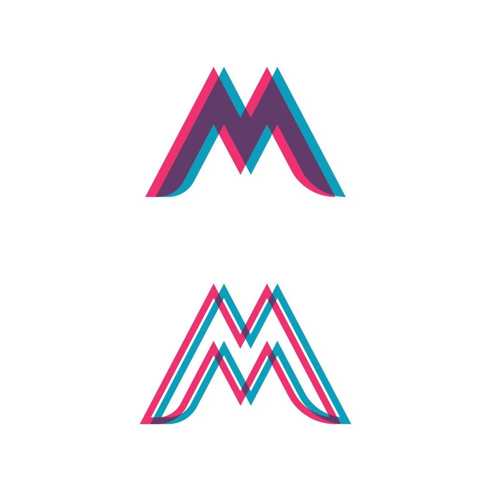 M Letter and M font icon set, Logo Template vector