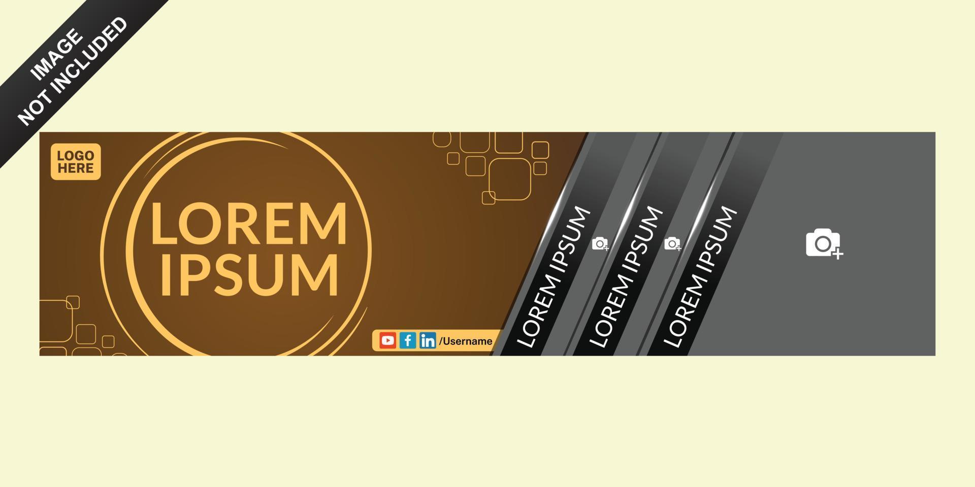 free creative linkedin banner for business brown template vector