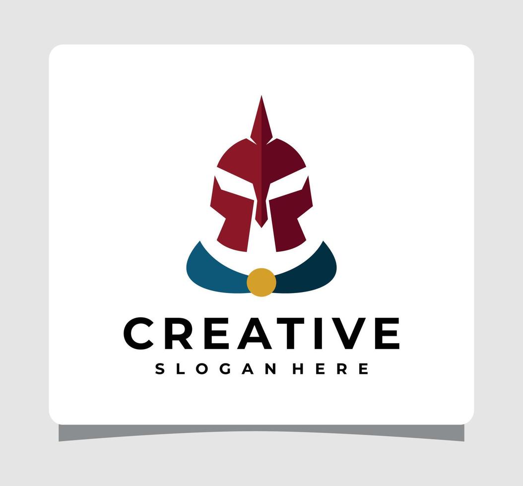 Spartan Warrior Gladiator Helmet Logo Template Design Inspiration vector